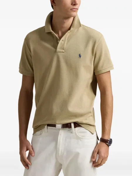 Kožené tričko Polo Ralph Lauren bez podpatku zelené