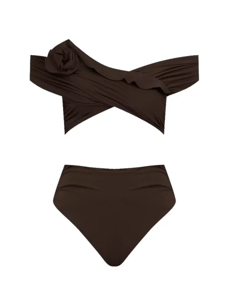 Stroj kąpielowy dwuczęściowy Maygel Coronel w kwiatki brązowy