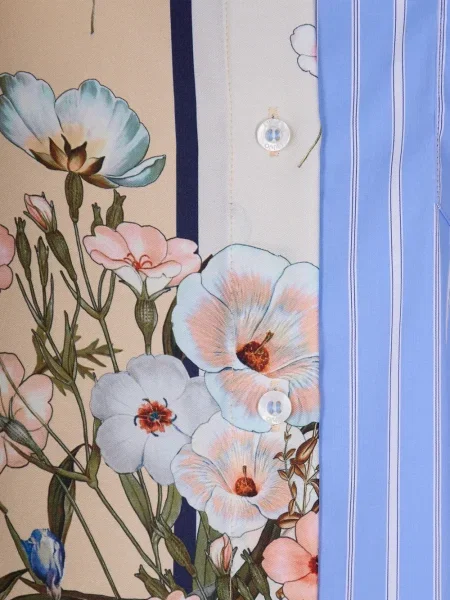 Długa koszula Liu Jo w paski niebieska