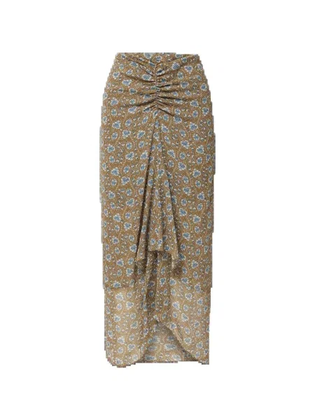 Fustă Veronica Beard cu model floral cu imagine maro