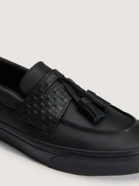 Кожаные лоферы Vans черные