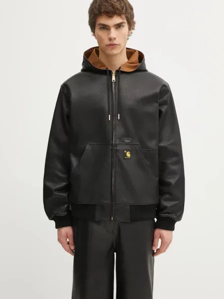 Двостороння шкіряна куртка Carhartt Wip чорна