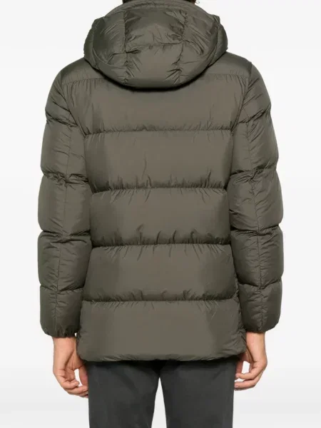 Palton Woolrich cu glugă verde