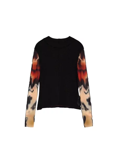 Desigual Tricou crem / maro / portocaliu închis negru