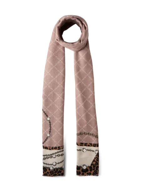 Šal Liu Jo sa perlicama s životinjskim uzorkom bijela