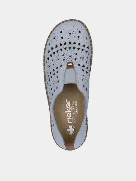Кожаные мокасины Rieker синие