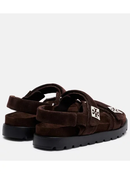 Sandale Tory Burch din piele de căprioară maro