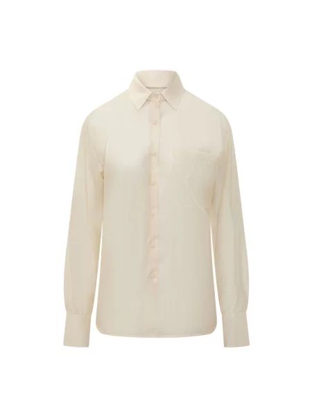 Koszula Le Sully Studio z organzy beżowa