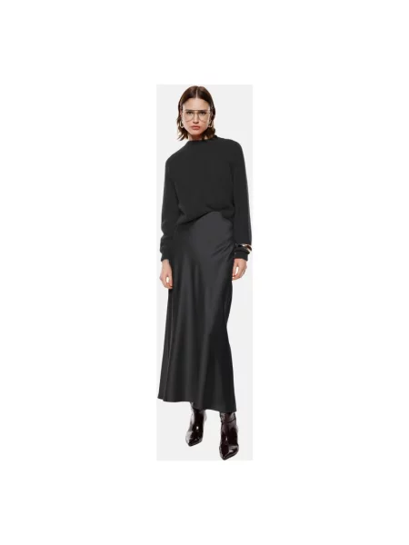 Satynowa spódnica maxi Imperial czarna