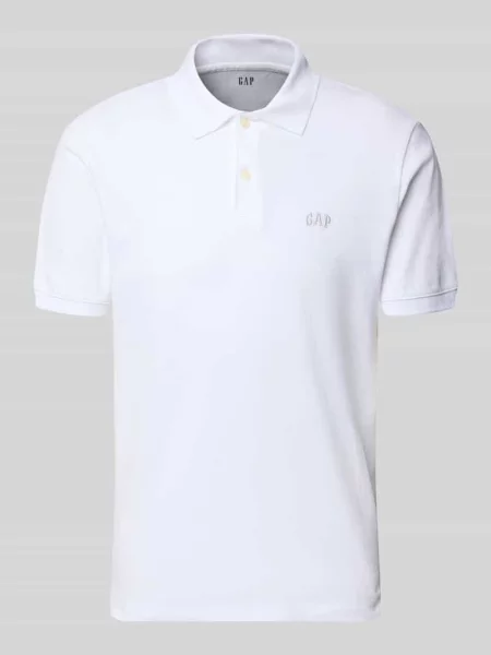 Koszulka polo o kroju slim fit z naszywanym logo Gap białe