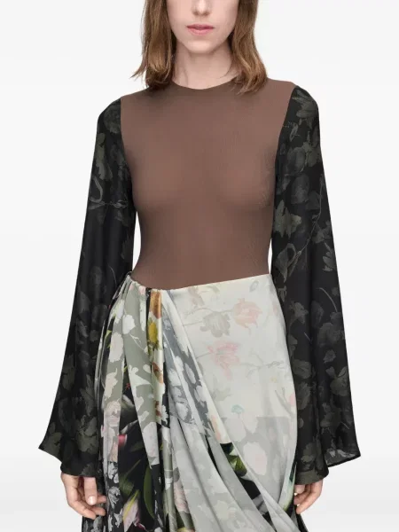 Top Maison Margiela cu model floral maro