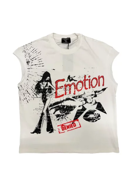 Vestă Mixed Emotion cu imagine alb