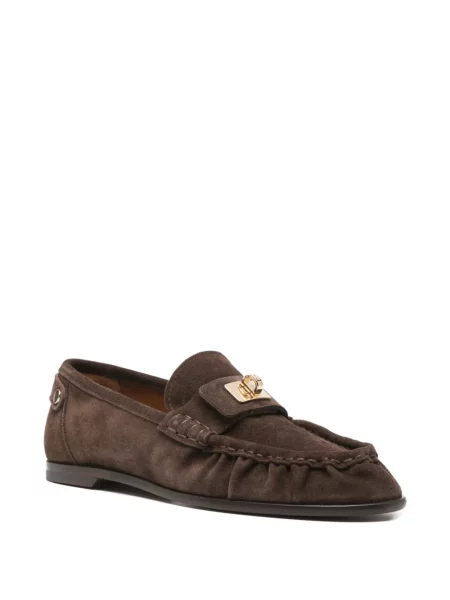 Pantofi loafer Sandro din piele maro