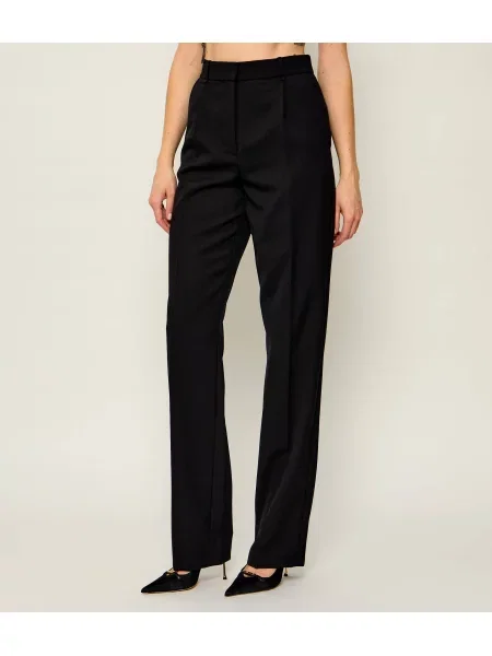 Elisabetta Franchi Pantaloni cu adaos de lână negru