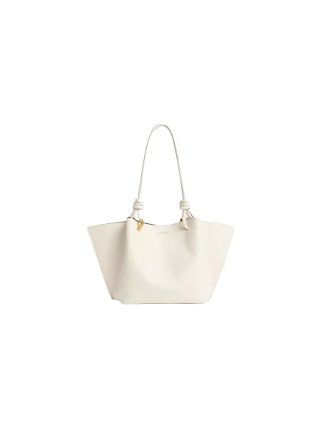 Geantă shopper Coccinelle din piele alb