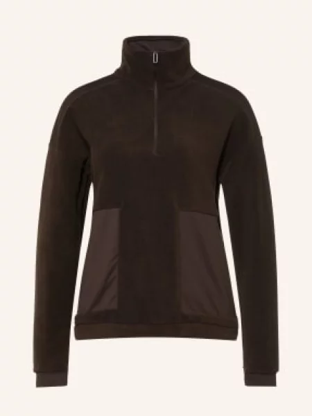 Jeanne Baret Fleecový Svetr S Kapucí Rochefort tmavě hnědá