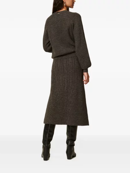 Fustă midi Twinset tricotate gri