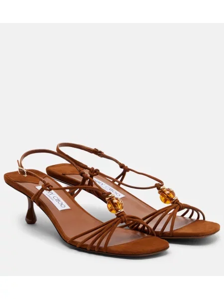 Sandale Jimmy Choo din piele de căprioară maro