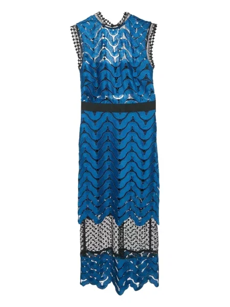 Rochie Self-portrait din dantelă de costum albastru