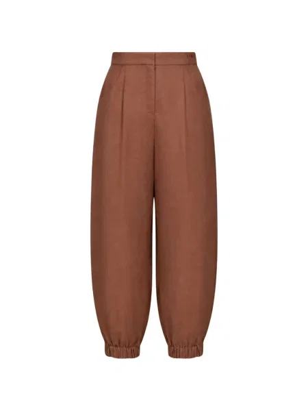 Pantaloni Fendi cu broderie maro