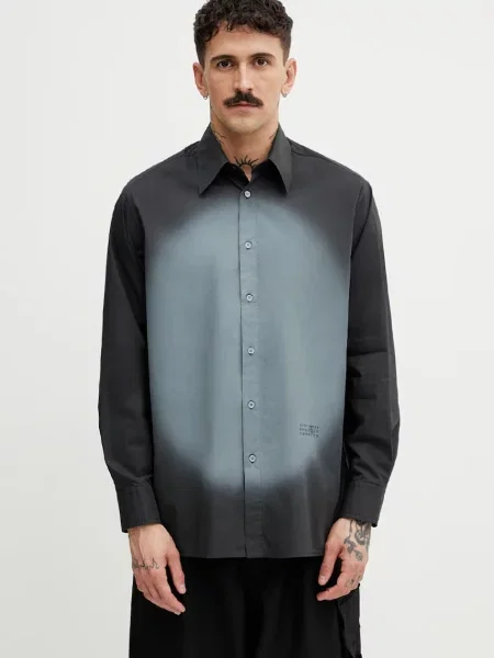 Maison Margiela cămașă bărbătească din negru