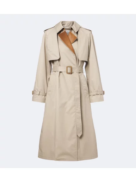 Kožený trenčkot Acne Studios béžový
