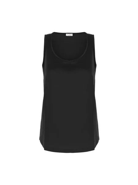 Top Brunello Cucinelli na ramiączkach czarny