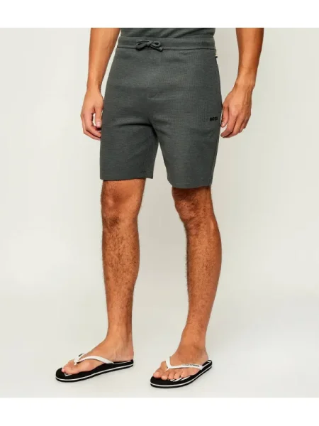 BOSS BLACK Pantaloni scurți de pijama Waffle negru