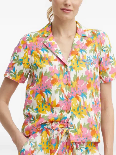 Cămașă Picture cu model floral cu imagine alb