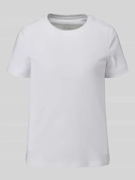 T-shirt o kroju regular fit z czystej bawełny model LOS' Tom Tailor biała