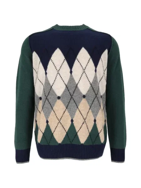 Pulover Ballantyne cu model argyle verde