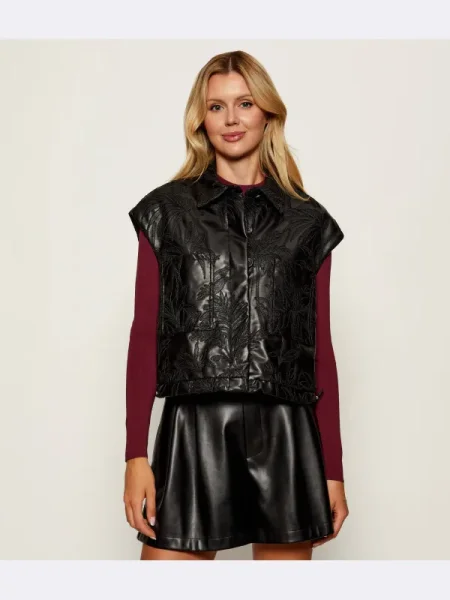 GUESS Vestă CHANTAL | Relaxed fit negru