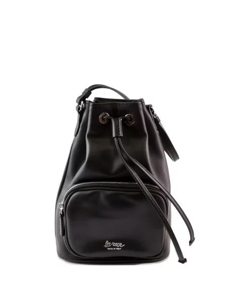 Geantă bucket La Rose din piele negru