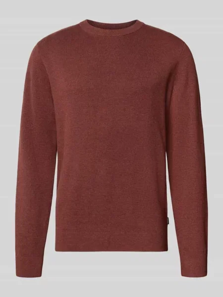 Sweter z dzianiny z prążkowanymi wykończeniami model ‘BLAMILANO’ Jack & Jones Premium