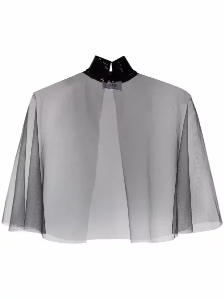 Průsvitný top Atu Body Couture s flitry černý