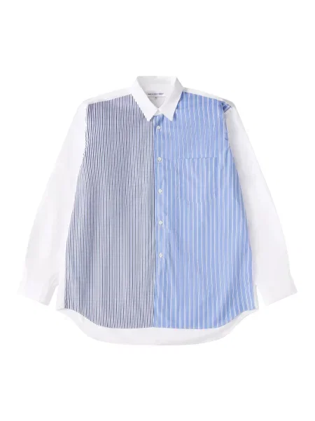 Koszula Comme Des Garcons w paski z paskiem biała