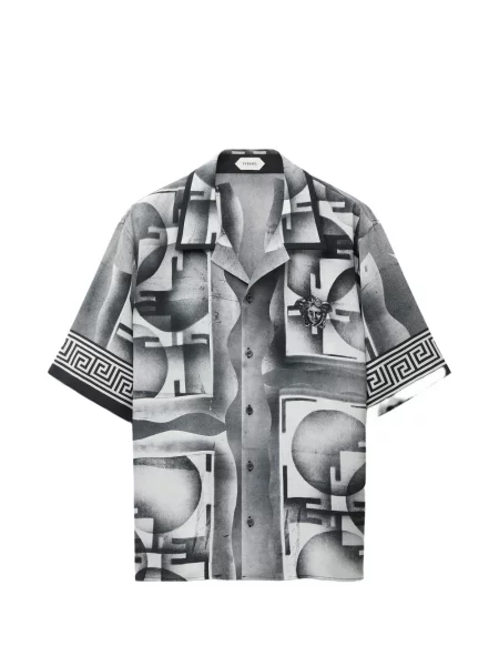 Cămașă Versace de mătase negru