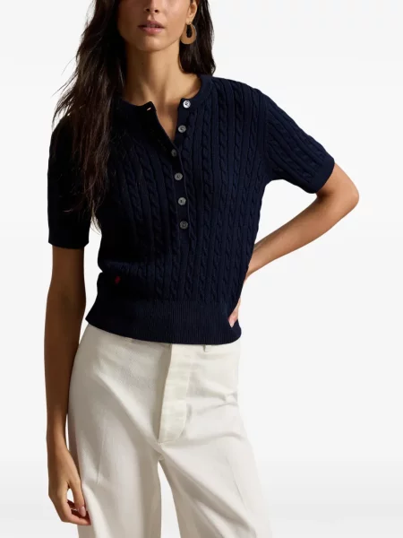 Велурени бягане с яка чорапи Polo Ralph Lauren синьо