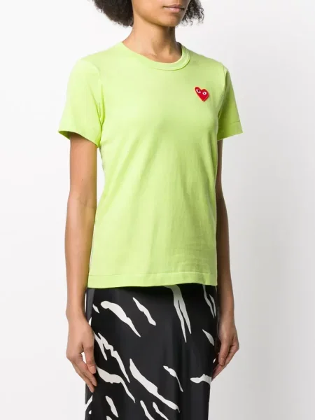 Tričko Comme Des Garçons Play s kulatým výstřihem zelené
