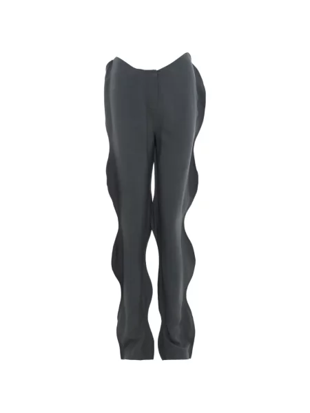 Pantaloni Pushbutton cu volane gri