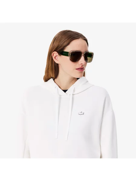 Lacoste Krótka Bluza Z Kapturem biała