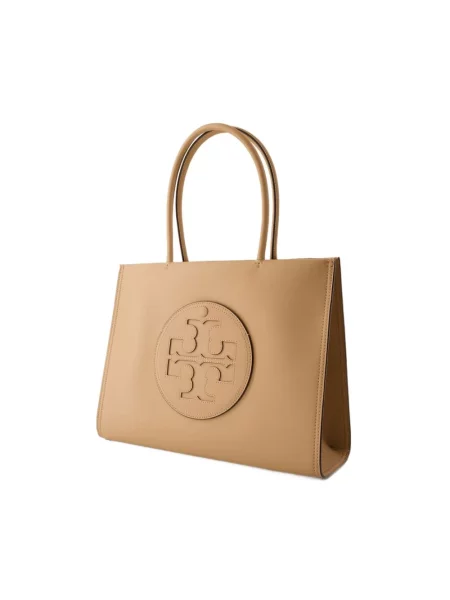 Shopperka Tory Burch skórzana beżowa