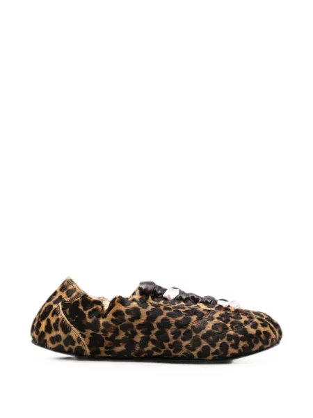 Balerini Repetto cu șireturi cu imagine cu model leopard maro