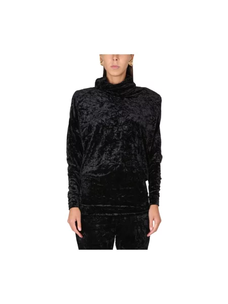 Sweter Saint Laurent z szalowym kołnierzem czarny