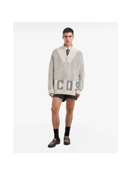 Sweter z golfem Gcds beżowy