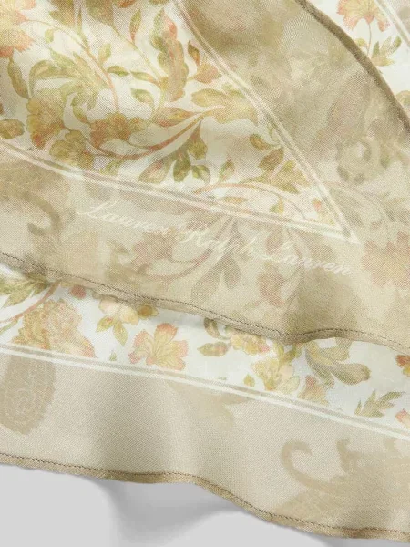 Lauren Ralph Lauren chusta jedwabna oliwkowa