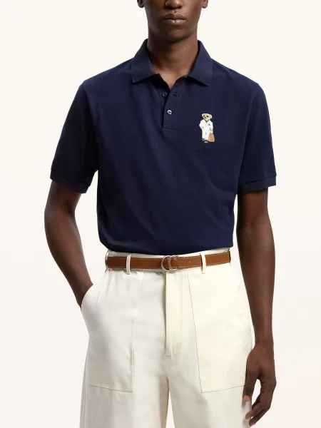 Ralph Lauren Purple Label Polo Tričko Piqué tmavě modrá