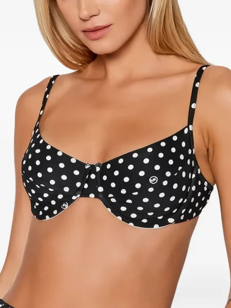 Haftowany bikini Michael Michael Kors o krotszym kroju chunky czarny