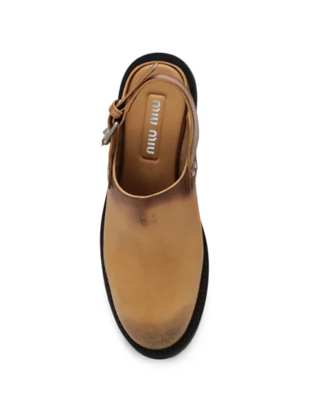 Papuci tip mules Miu Miu cu cataramă slingback