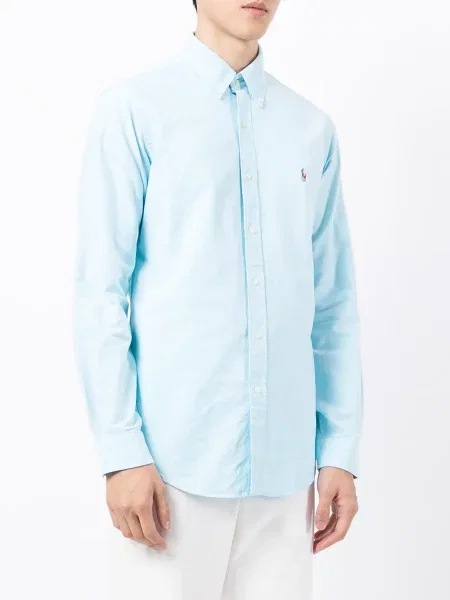 Haftowana koszula Polo Ralph Lauren z wysoką talią plisowana czarna
